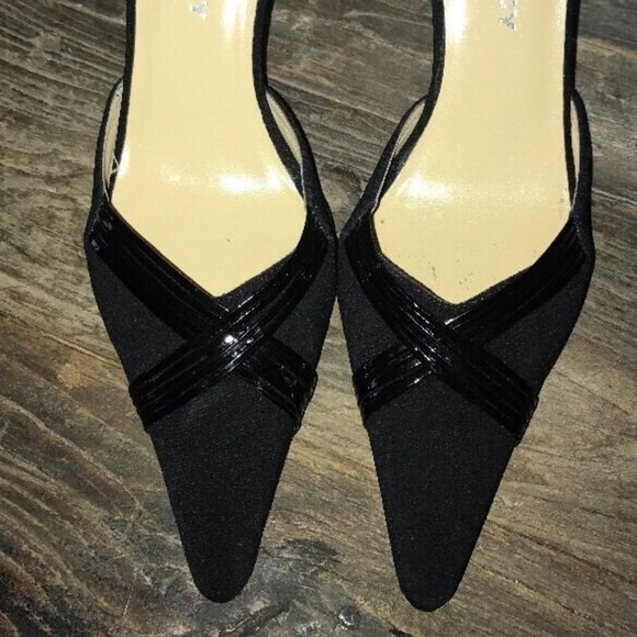 Ellen Tracy 8B Crepe Patent Leather D’Orsay Heels - Picture 6 of 10